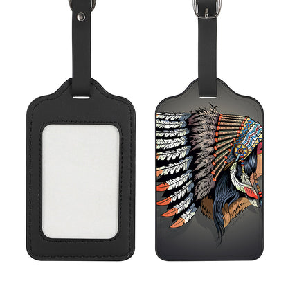 Native American Indian Girl Print Luggage Tag