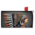 Native American Indian Girl Print Mailbox Cover