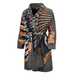 Native American Indian Girl Print Men's Bathrobe