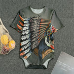 Native American Indian Girl Print Men's Bodysuit