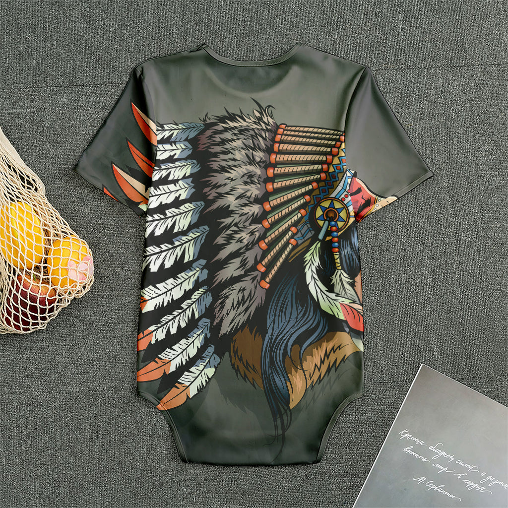 Native American Indian Girl Print Men's Bodysuit