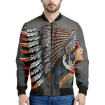 Native American Indian Girl Print Men's Bomber Jacket