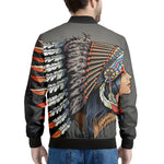 Native American Indian Girl Print Men's Bomber Jacket