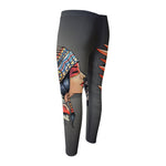 Native American Indian Girl Print Men's Compression Pants