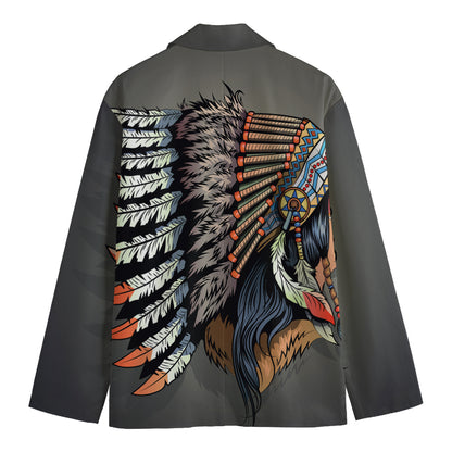 Native American Indian Girl Print Men's Cotton Blazer