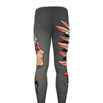 Native American Indian Girl Print Men's leggings