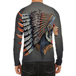 Native American Indian Girl Print Men's Long Sleeve Rash Guard