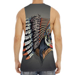 Native American Indian Girl Print Men's Muscle Tank Top