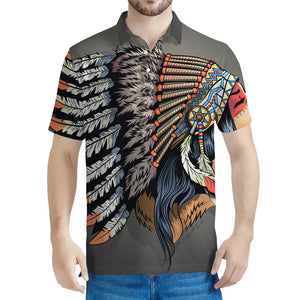 Native American Indian Girl Print Men's Polo Shirt