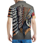 Native American Indian Girl Print Men's Polo Shirt