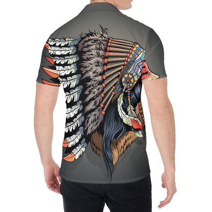 Native American Indian Girl Print Men's Shirt