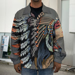 Native American Indian Girl Print Men's Shirt Jacket