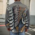 Native American Indian Girl Print Men's Shirt Jacket