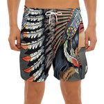 Native American Indian Girl Print Men's Split Running Shorts