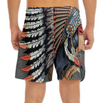 Native American Indian Girl Print Men's Split Running Shorts