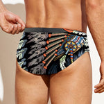 Native American Indian Girl Print Men's Swim Briefs