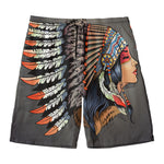 Native American Indian Girl Print Men's Swim Trunks