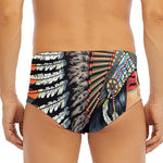 Native American Indian Girl Print Men's Triangle Swim Briefs
