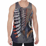 Native American Indian Girl Print Men's Velvet Tank Top