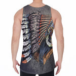 Native American Indian Girl Print Men's Velvet Tank Top
