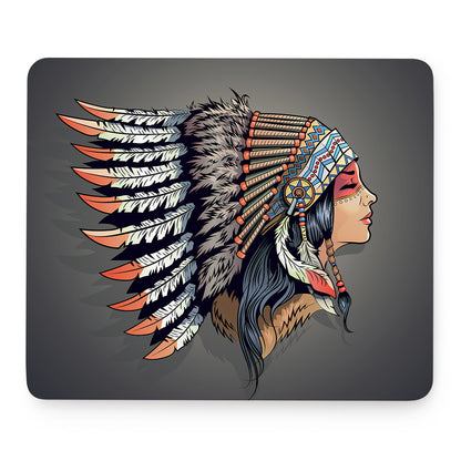 Native American Indian Girl Print Mouse Pad