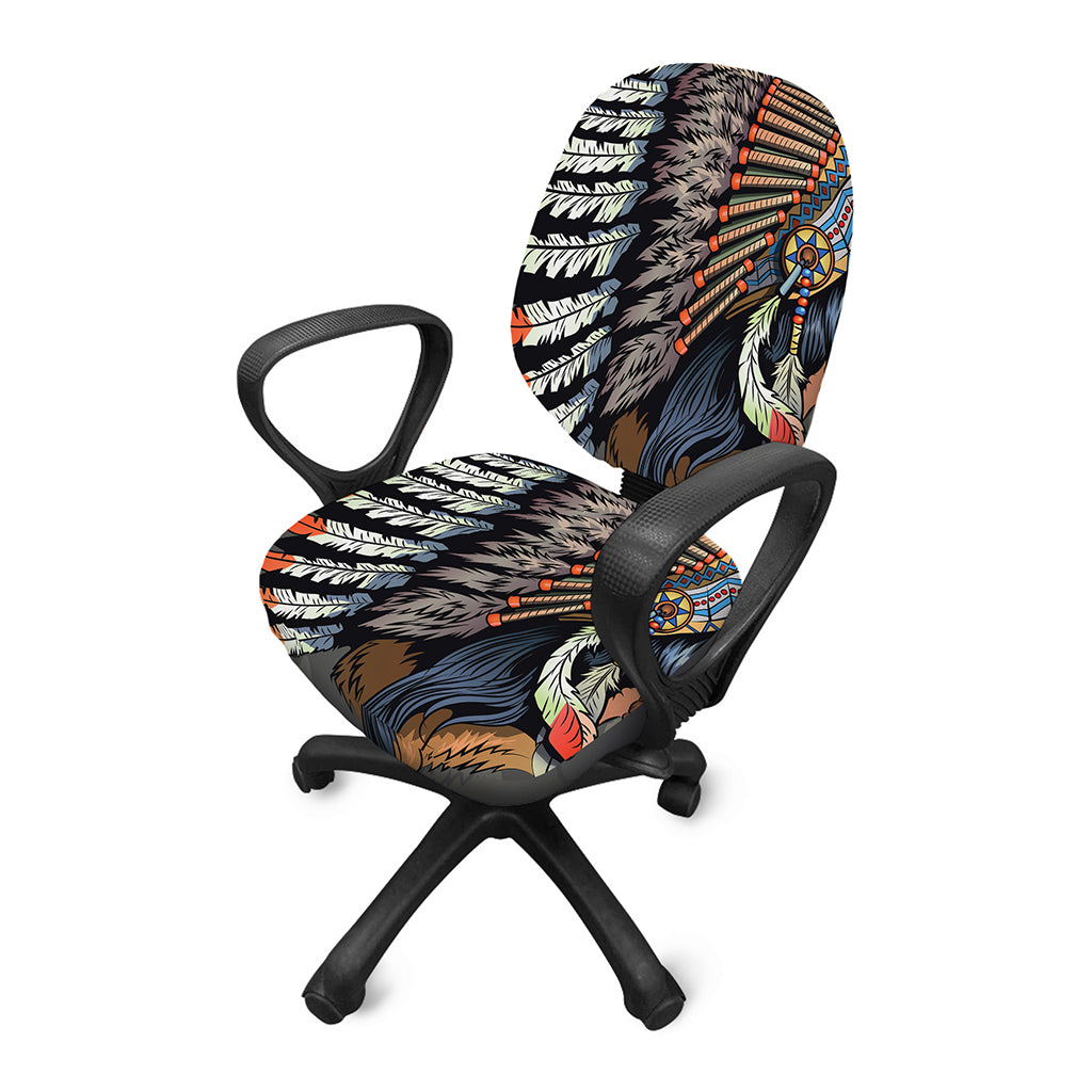 Native American Indian Girl Print Office Chair Cover