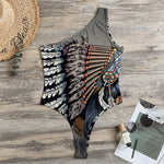 Native American Indian Girl Print One Shoulder Bodysuit