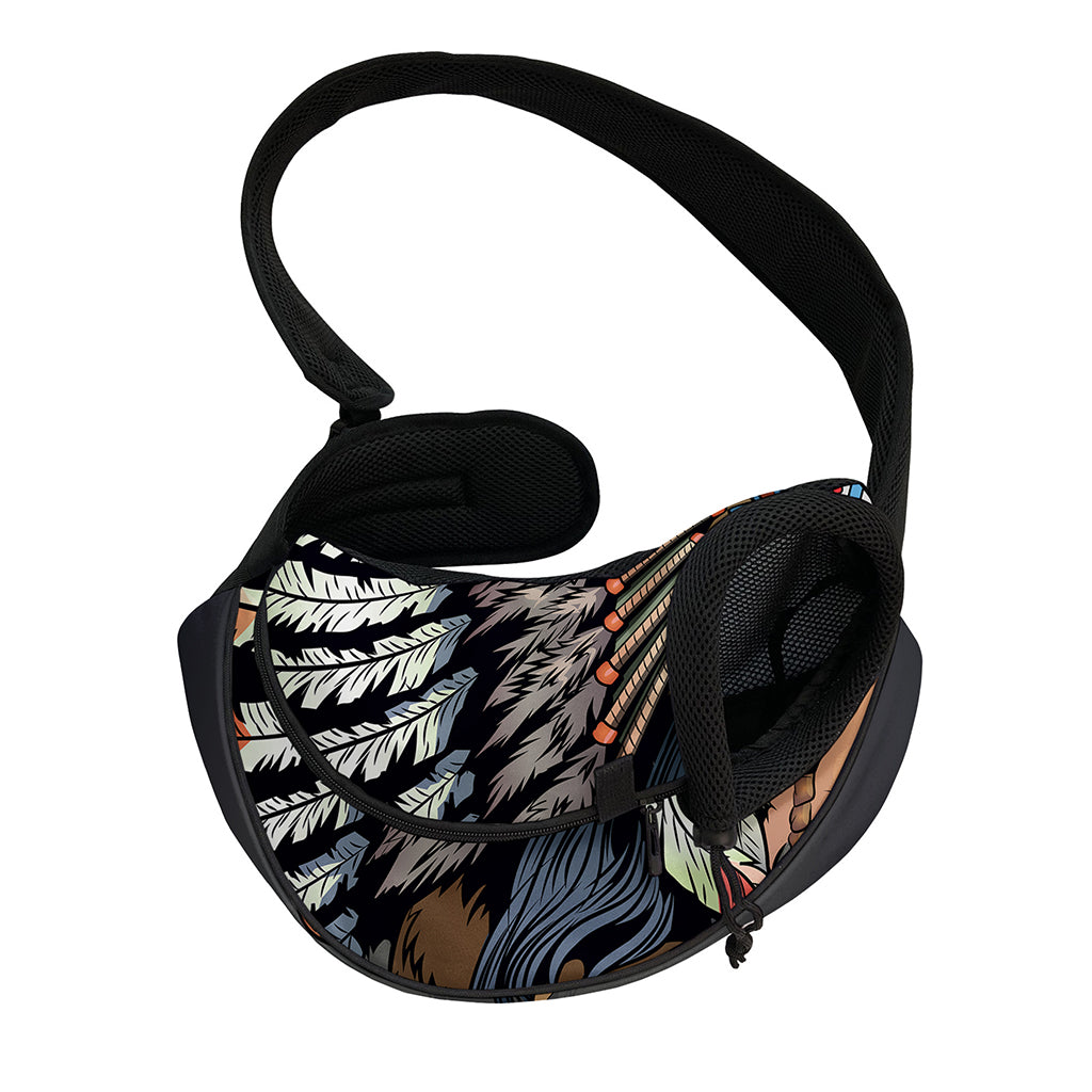 Native American Indian Girl Print Pet Sling Carrier