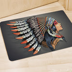 Native American Indian Girl Print Polyester Doormat