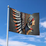 Native American Indian Girl Print Polyester Flag