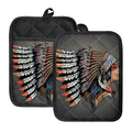 Native American Indian Girl Print Pot Holders With Pocket