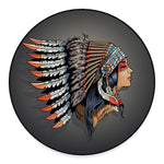 Native American Indian Girl Print Round Floor Mat
