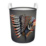 Native American Indian Girl Print Round Laundry Basket