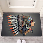 Native American Indian Girl Print Rubber Doormat
