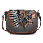Native American Indian Girl Print Saddle Bag