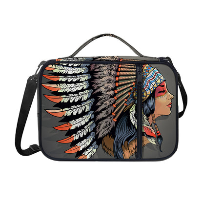 Native American Indian Girl Print Shoulder Strap Bible Bag