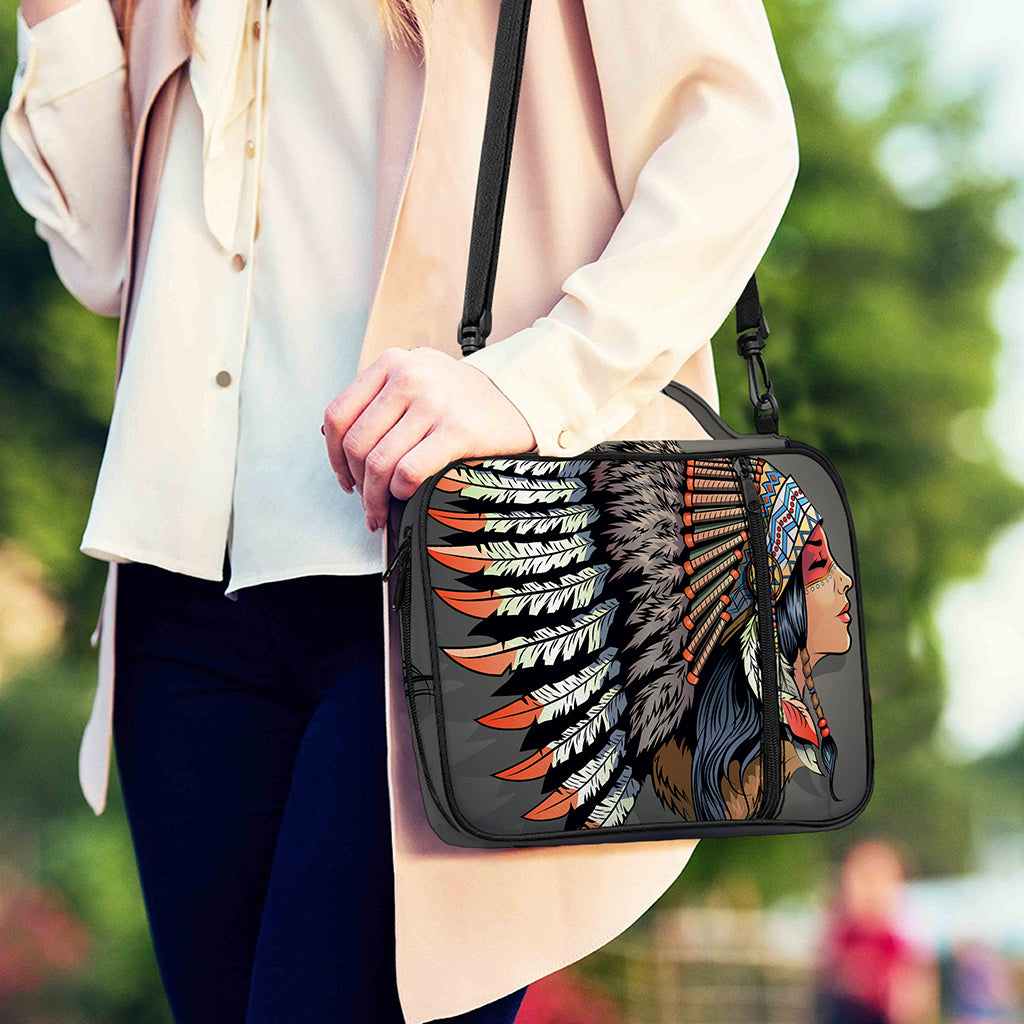 Native American Indian Girl Print Shoulder Strap Bible Bag