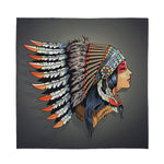 Native American Indian Girl Print Silk Bandana