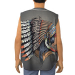 Native American Indian Girl Print Sleeveless Baseball Jersey