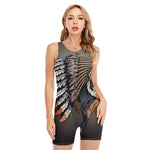 Native American Indian Girl Print Sleeveless One Piece Swimsuit