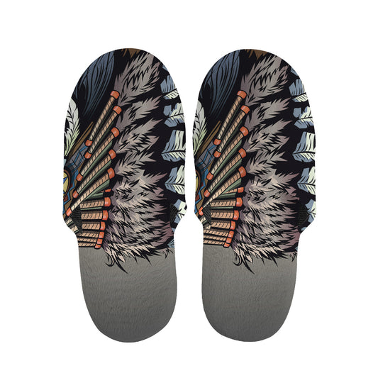 Native American Indian Girl Print Slippers