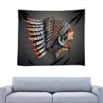 Native American Indian Girl Print Tapestry
