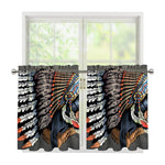 Native American Indian Girl Print Tier Curtains