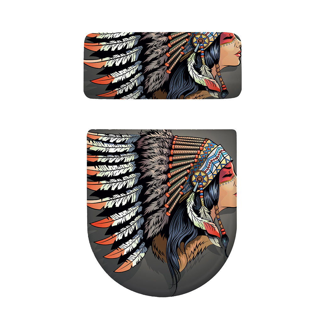 Native American Indian Girl Print Toilet Lid And Tank Cover Set