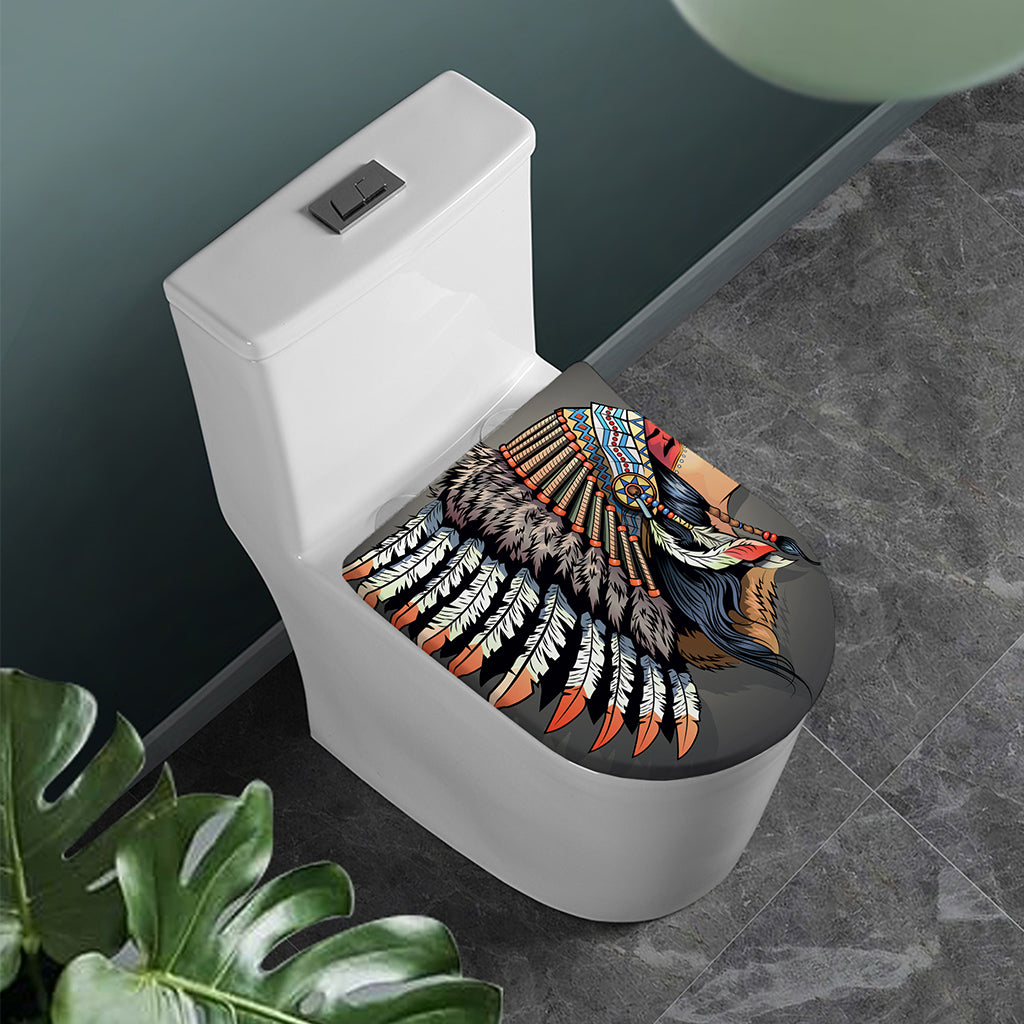 Native American Indian Girl Print Toilet Lid Cover