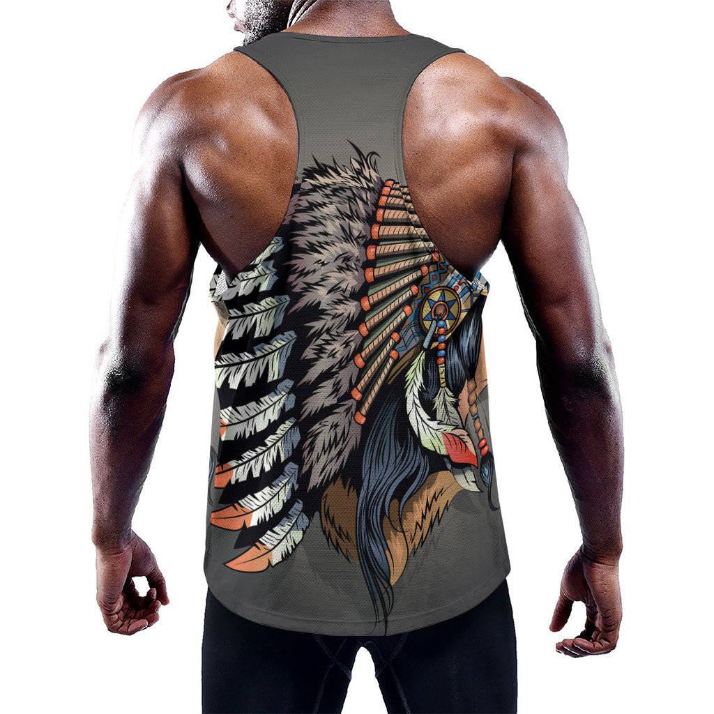 Native American Indian Girl Print Training Tank Top