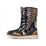 Native American Indian Girl Print Winter Boots