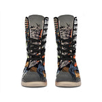 Native American Indian Girl Print Winter Boots