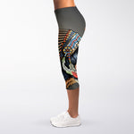 Native American Indian Girl Print Women's Capri Leggings