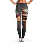 Native American Indian Girl Print Women's Leggings